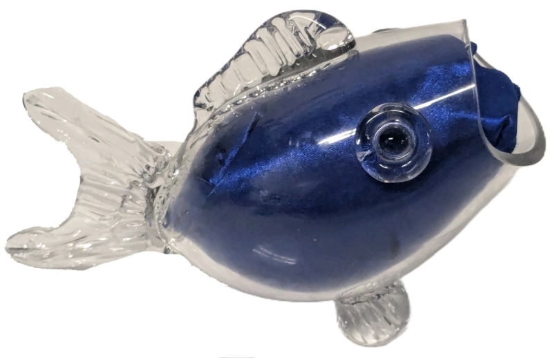 Small Derpy Clear Glass Fish Jar | 4.35" Tall