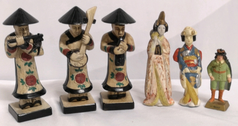 Vintage Asian Figures 4.75" Tallest