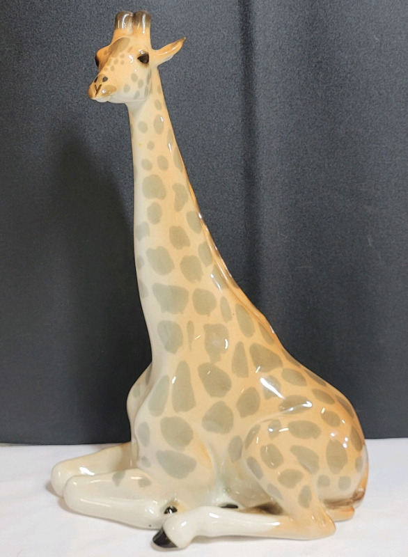 Vintage Russian USSR Lomonosov Porcelain Giraffe Figurine , measures 12" tall . No chips or cracks