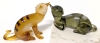 Pair of Darling Bradford Exchange Cat-Itudes Glass Cat Figures | Uo to 2.15" Tall - 3