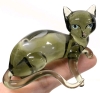 Pair of Darling Bradford Exchange Cat-Itudes Glass Cat Figures | Uo to 2.15" Tall - 4