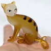 Pair of Darling Bradford Exchange Cat-Itudes Glass Cat Figures | Uo to 2.15" Tall - 5