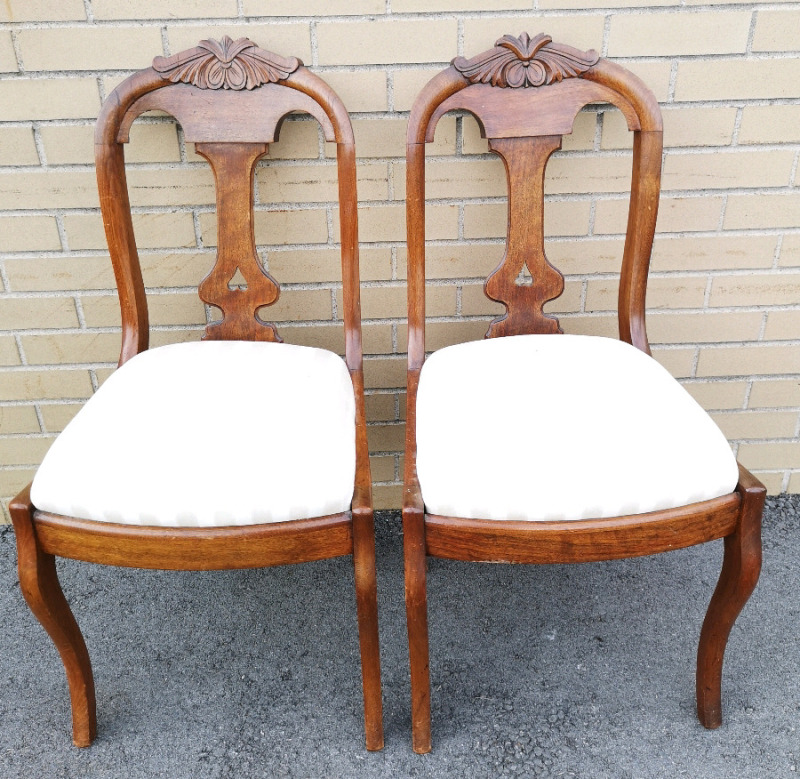2 Vintage Wooden Dining Chairs