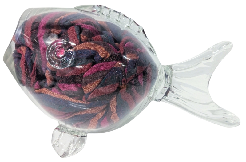 Medium-Sized Derpy Clear Glass Fish Jar | 7.5" Tall