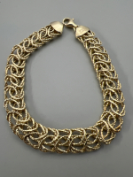 Vintage Turkish OT Sterling Silver Flat Byzantine Link Bracelet<br/><br/>