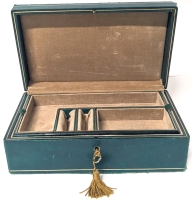 Vintage 2-Compartment Jewelry Box with Lock | 9.8" x 6" x 3.25"