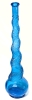 Vintage MCM Unsigned Italian Depose Blue Genie Bottle Decanter with Spiral Snake Design | 17" Tall (Sans Stopper) - 2
