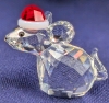 Swarovski Crystal Christmas Mouse with Santa Hat Figure w Original Box | 1" x 1.25" x 7/8" - 6