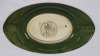 Vintage Moorcroft Pottery Hibiscus Oval Ashtray w/Original Sticker on Bottom , measures 6 1/4"&times;3.5" . Minor crazing present on bottom - 4