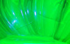 Vintage 1930s Art Deco Uranium Glass Posy Vase , Bagley Equinox Bud Vase , Stamped Made in England . Measures 4 1/8" tall & 4" diameter . Fracture cracks near bottom . Top shelf piece - 8