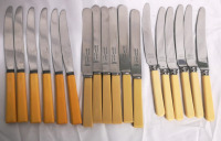 18 Vintage Sheffield & Canada Table Knives 9.5" Long