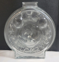 Vintage Anchor Hocking Walt Disney Mickey & Minnie Mouse Clear Glass Coin Bank . Measures 6 3/4" tall . No chips or cracks