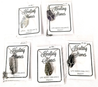 5 New Wire-Wrapped "Healing Stone" Necklaces (Various Stones)