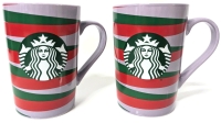 2 New 2002 Starbucks Ceramic Coffee Mugs 324ml | 3" Diameter x 4.5" Tall