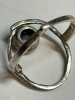 Modernist 925 Sterling Silver Black Pearl Ring Adjustable - 3