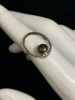 Modernist 925 Sterling Silver Black Pearl Ring Adjustable - 5