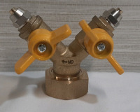 New Brass Two Way Tap Connector