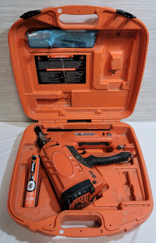 Paslode 30 Degree Cordless Framing Nailer with Case , Model # CF325 . Requires Paslode Paslode Quicklode Fuel Cartridges to Operate (not included) .