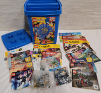 LEGO Bin with LEGO Pieces & LEGO Manuals . Cannot Confirm if Manuals Match Pieces in Bin