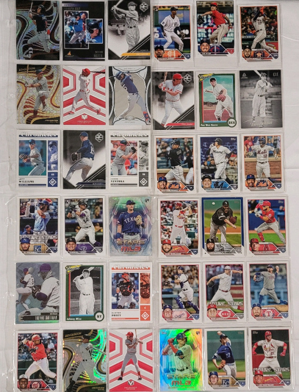 2022 - 2023 Topps & Panini MLB Baseball Trading Card Singles , 36 Cards in Protective Sleeves . Includes Some Rookies