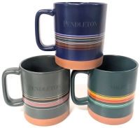 3 PENDLETON 533ml Ceramic Coffee Mugs | Microwave & Dishwasher Safe | 3.75" x 4.4" Tall ea