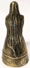 Vintage 1930s - 1940s Brass Victorian / Medieval Lady Hand Bell / Table Bell with Boot-Shaped Clappers! | 3.5" Tall - 2