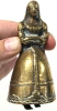 Vintage 1930s - 1940s Brass Victorian / Medieval Lady Hand Bell / Table Bell with Boot-Shaped Clappers! | 3.5" Tall - 4