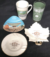 5 Vintage Canada Centennial Pieces - Glass, Ashtray & Leaf Plate +