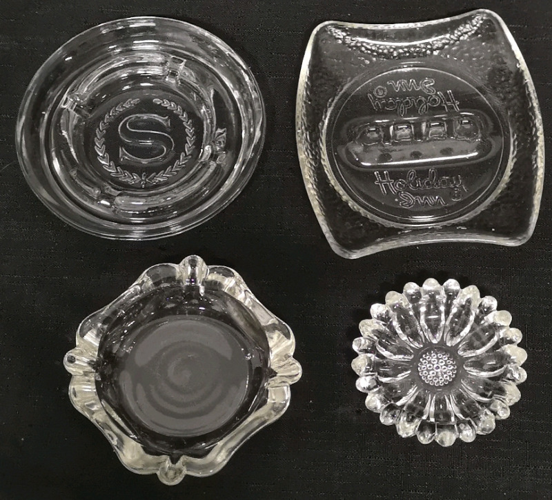 Vintage Glass Ashtrays - Holiday Inn & Sheraton