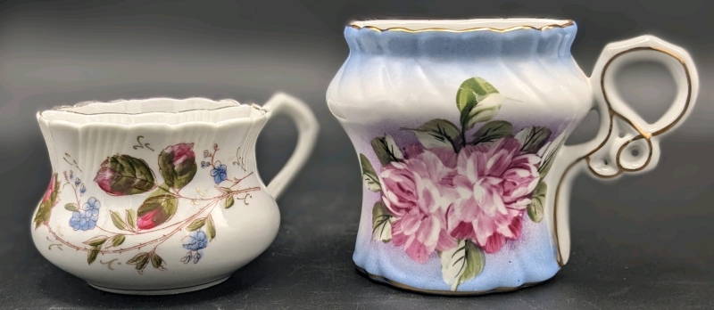 2 Vintage Porcelain Shaving Mugs | 2 25" - 3 5" Tall