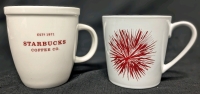 2 Starbucks Ceramic Holiday Coffee Cups | 2007 532ml / 2014 525ml