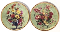 2 Vintage LIMOGES Hand Decorated Decorative Plates | 1855 Email de Limoges Limo Decoré à la Main à S Marino I. Godinger | 7.5" Diameter ea