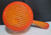 Vintage Le Creuset Enamel #16 Flame Orange Cast Iron Pot / Sauce Pan w/Lid - 4