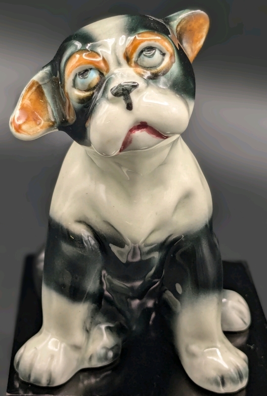 Adorable Ceramic French Bulldog Pup Figure Made in Japan | 4.5" Tall