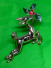 Three Vintage Reindeer Rhinestone Enamel Brooches - 2