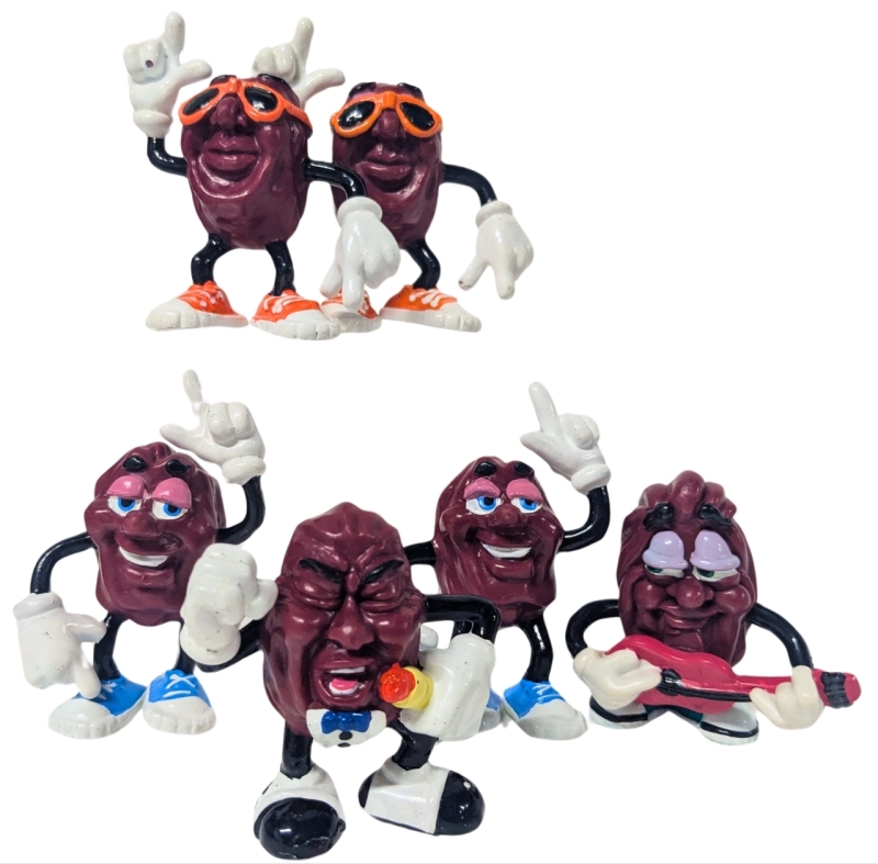 6 Vintage 1988 California Raisins Applause Figures | 2.5" Tall