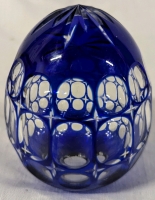 Vintage Cut Glass Egg. 3.5" Tall. Chipping Present around Bottom Opening.