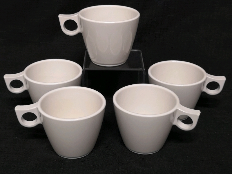 5 Vintage Beaufort Melmac Dinnerware Mugs - Made in Canada