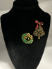 Magical Two Enameled Christmas Brooches Tree Wreath - 5