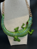 Exaggerated Large Crocodile Rhinestone Drape Necklace - 4