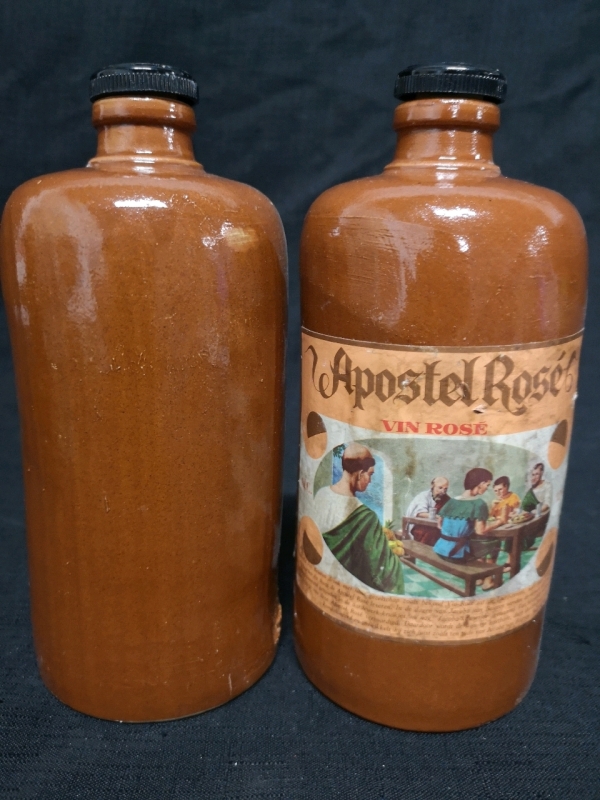 2 Vintage 8" Apostle Rose Bottles - no chips or cracks