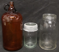 Vintage Crown Imperial Glass Jars & Javex Glass Bottle