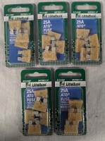 5 New | Littelfuse 0ATO025.VP ATO 32 Volt 25 Amp Carded Fuse 5 Pack.