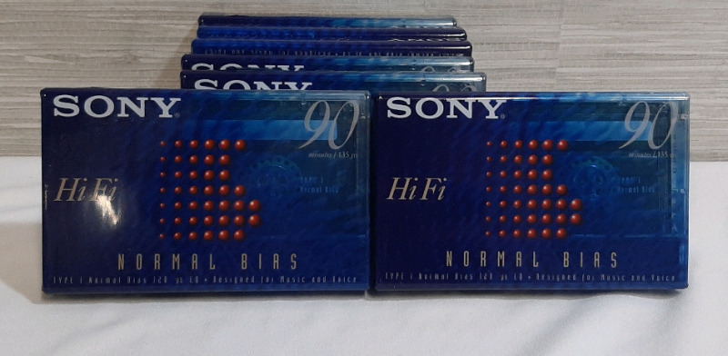 7 Sony Normal Bias 90 Minute Blank Recording Cassettes - Still in Package