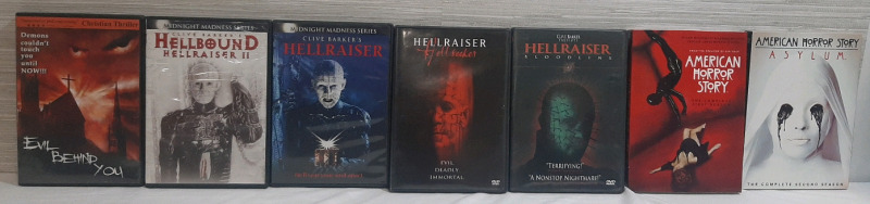 Collection of Horror DVDs: Hellraiser, Evil Behind You, American Horror Story Season 1 & 2