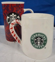 2 | Starbucks Coffee Cups | 1 2001 Vintage Christmas Coffee Cup 4¼" Tall | & 1 2017 Large 532ml Christmas Coffee Cup 5¾" Tall