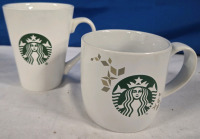 2 | Starbucks Coffee Cups | 1 2016 384ml Coffee Cup 4¾" Tall | & 1 2013 Holiday Collection 414ml Coffee Mug 3½" Tall