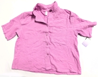 New Ladies Size Medium | Stars above 100% Cotton Short-Sleeve Button-Up Lounge Shirt