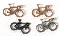 2 New Pairs of 0&1 Berlin Laser-Cut Stainless Steel Bicycle Stud Earrings | 0.4" Across