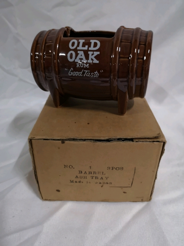 3 New Old Stock Barrel Ashtrays - Made in Japan